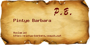 Pintye Barbara névjegykártya